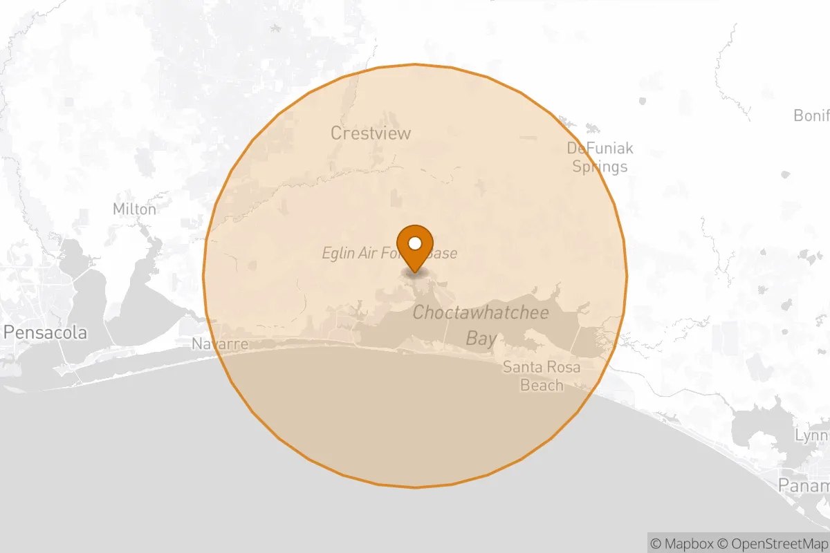 service area service area map in Niceville, FL